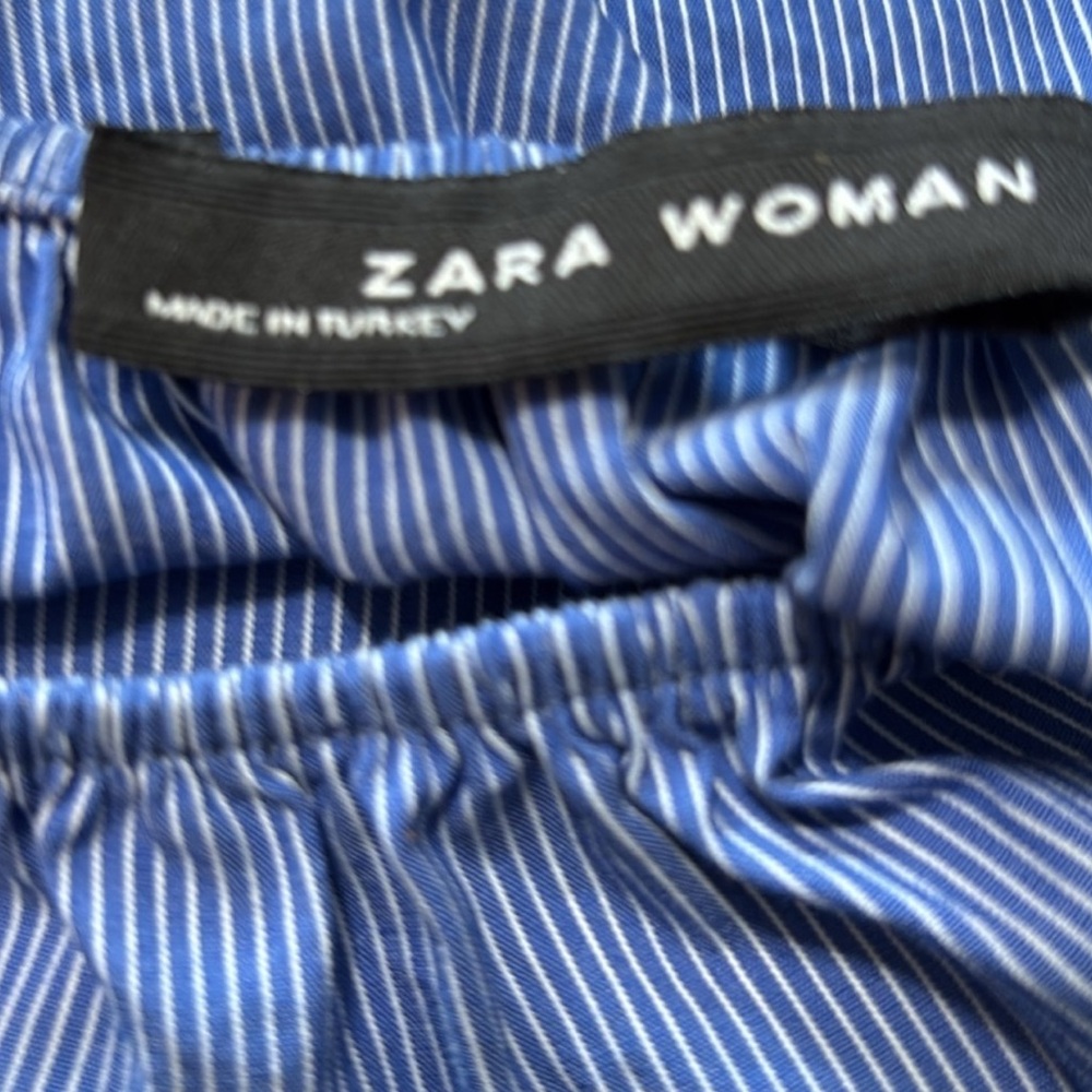 Zara Blue Ruffled Relaxed Blouse - Picture 5 of 6